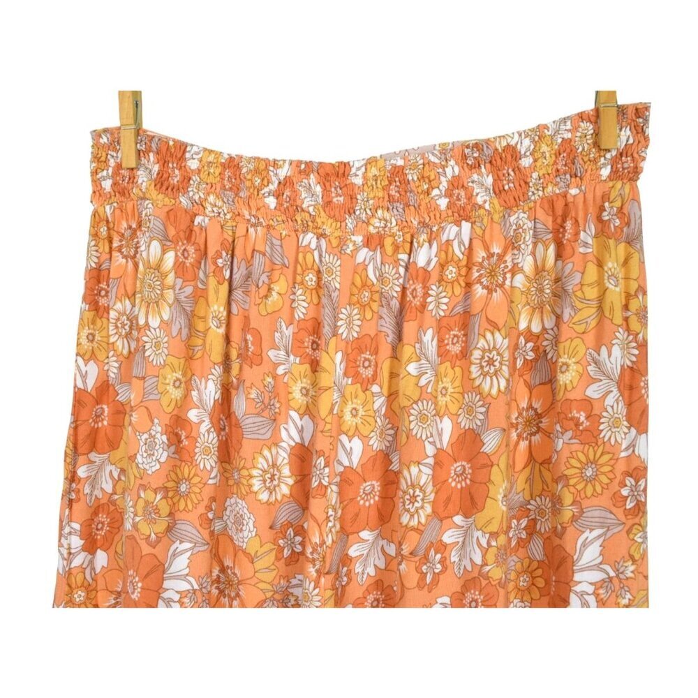 PINK LILY TIE WAIST BOHO FLORAL PRINT WIDE LEG PANTS - Picture 8 of 10